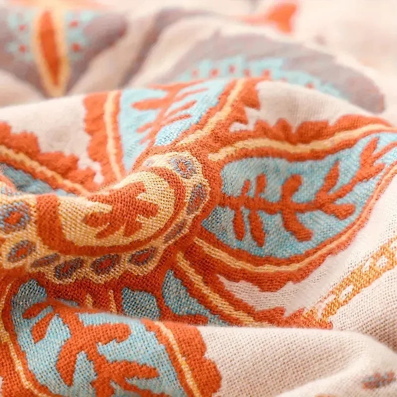 Floral Boho Sofa Throw Blanket